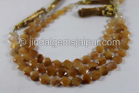 Camel Rutile Faceted Kite Shape Beads